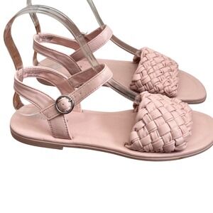 Steve Madden Sandals Kids Size 4 Braided Woven Ankle Strap Flat Summer Pink Boho